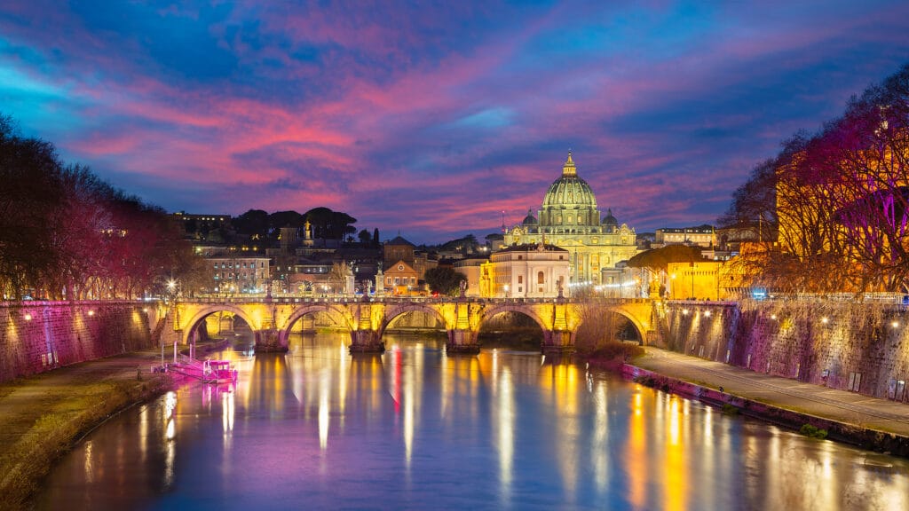 Rome, Italy. Cityscape Image Of Rome, Italy With The Holy Angel